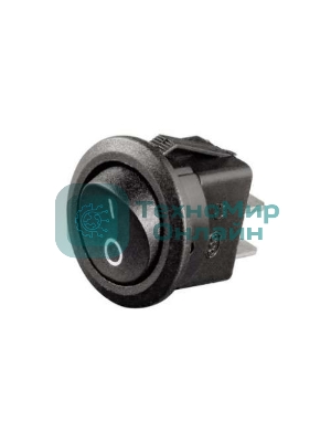 Выключатель клавишный Rexant круглый 250V 6А (2с) ON-OFF черный