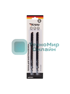 Пилка для электролобзика по дереву Kranz T344D 152 мм 6 зубьев на дюйм 8-100 мм (2 шт./уп.)