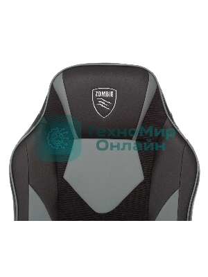 Кресло Бюрократ Zombie GAME 17 черный/серый, экокожа, 120 кг, механизм качания