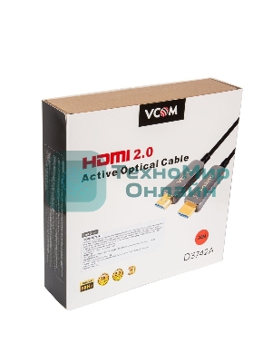 Активный оптический кабель HDMI 19M/M,ver. 2.0, 4K@60 Hz 20m VCOM