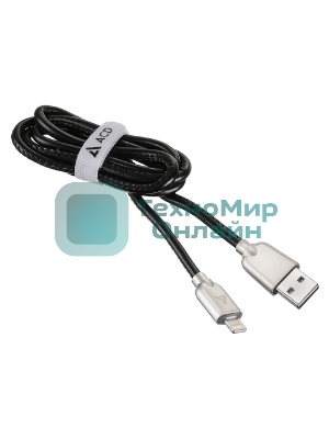 Кабель USB ACD-Allure Lightning - USB-A Кожа, 1м, черный