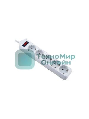 Сетевой фильтр Defender ES 99481 белый, 1.8 м, EURO, 5 розеток, 2200 Вт