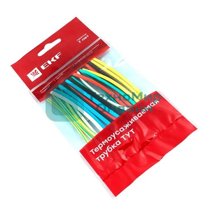 Набор трубок термоусадочных тонкостен. 4/2 (7 цветов по 3шт 100мм) EKF tut-n-4