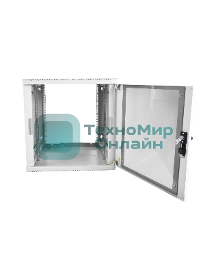 Шкаф телекоммуникационный настенный разборный 9U (600 × 520), съемные стенки, дверь стекло