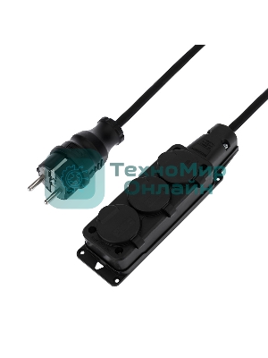 Удлинитель-шнур на рамке Rexant КГ 3х1.5, 20 м, 3 гнезда, морозостойкий, с/з, 16 А, 3500 Вт, IP44 (Сделано в России)