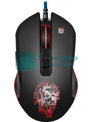 Мышь проводная Defender Sleipnir GM-927 черный, 12800 dpi, USB, кнопки - 6