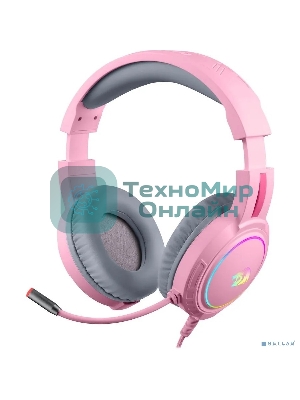 Гарнитура Redragon Mento розовый, проводная, USB / 2 x mini jack 3.5 мм, подсветка