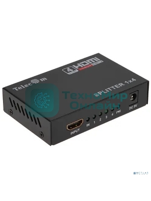 Разветвитель HDMI 1=>4 Telecom TTS5020, каскадируемый, 1.4v+3D