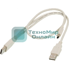 Кабель USB2.0 Ningbo mini (5pin)-A 0,5m +доп.питание A(0.3m) Blister box