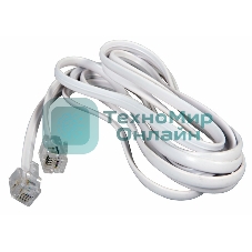 Телефонный шнур Rexant удлинитель RJ-11(6P-4C), длина 5 м., белый