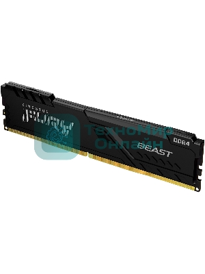 Оперативная память Kingston Fury Beast, DDR4, 16GB (1x16GB), 3200MHz, CL16, DIMM, с радиатором, черный