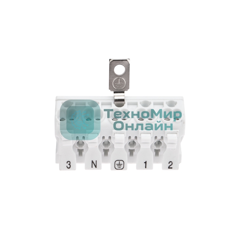 Клемма пружинная соединительная Rexant КСП 5-полюсная с заземлением и с монтажными ножками (50 шт./уп.)