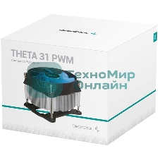Кулер для процессора DEEPCOOL THETA 31 PWM 1700 черный/синий, 92 мм, алюминий/медь, 2400 об/мин, 30.3 дБ, 4 pin, 95 Вт, 66 мм