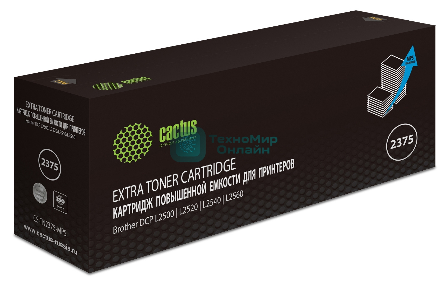 Картридж лазерный Cactus CS-TN2375-MPS черный (10400 стр.) для Brother DCP L2500/L2520/L2540/L2560