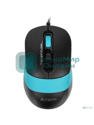 Комплект клавиатура+мышь A4Tech FStyler F1010 проводной, USB, 1600 DPI, чёрный/синий