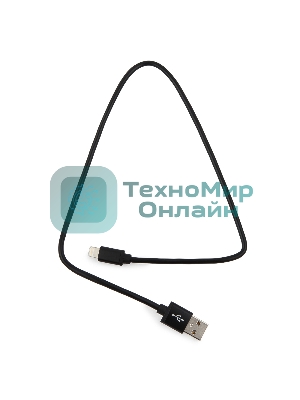 Кабель Cablexpert для Apple CC-S-APUSB01Bk-0.5M, AM/Lightning, серия Silver, длина 0.5м, черный, блистер