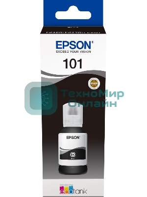 Картридж струйный Epson L101 C13T03V14A черный (127мл) для Epson L4150/L4160/L6160/L6170/L6190