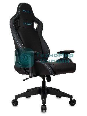 Кресло Knight Outrid Smile черный, экокожа, 120 кг, механизм качания