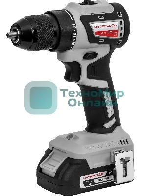 Дрель-шуруповерт аккумуляторная бесщеточная ИНТЕРСКОЛ КОМБИ ДА-13/18В 50 (2 АКБ 2 А·ч и ЗУ, кейс)