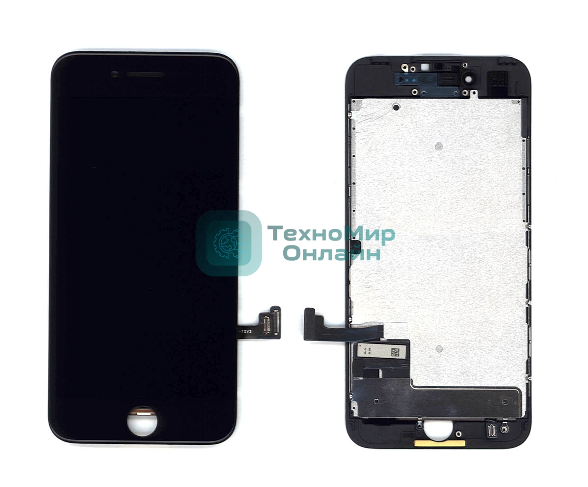 Дисплей для iPhone 7 в сборе с тачскрином (Incell XM) черный в сборе с рамкой