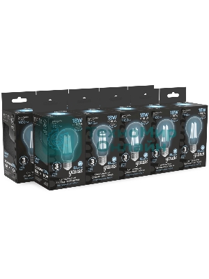 Лампа светодиодная филаментная Gauss Filament 18Вт цок.:E27 груша св.свеч.бел.нейт. (упак.:10шт)