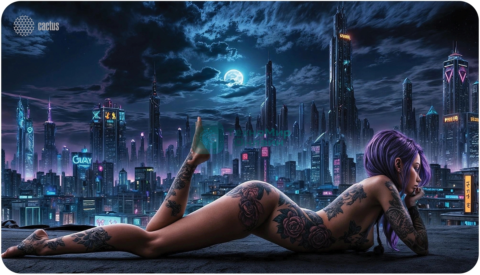 Коврик для мыши Cactus Erotic girl 700x400x3мм