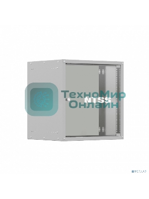 Шкаф коммутационный NTSS Lime (NTSS-WL9U5560GS) настенный 9U 550x600 мм пер. дв. стекл несъемн. бок. пан. 30 кг серый 110 град. IP20 сталь