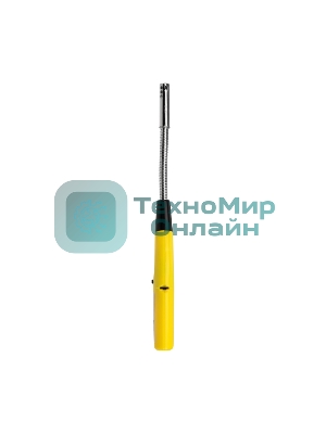 Бытовая газовая пьезозажигалка с классическим пламенем многоразовая (1 шт.) желтая СК-302W с гибким стержнем Сокол