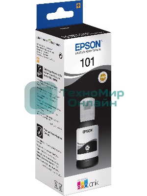 Картридж струйный Epson L101 C13T03V14A черный (127мл) для Epson L4150/L4160/L6160/L6170/L6190