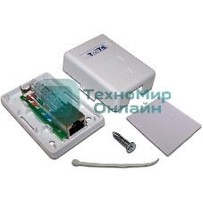 Настенная розетка, 1 порт RJ-45 категории 6, STP, белая