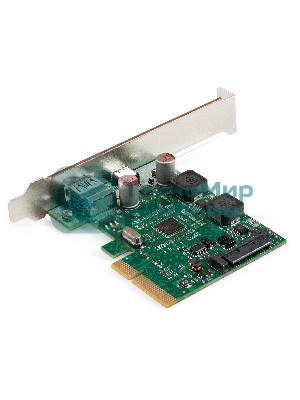 Контроллер ExeGate EXE-313-1A1C (PCI-E x4 v3.0, USB3.2 Gen2 1xType-A + 1xType-C ext., SuperSpeed+ скорость до 10 Гбит/с, разъем доп.питания, ASMedia Chipset ASM3142)