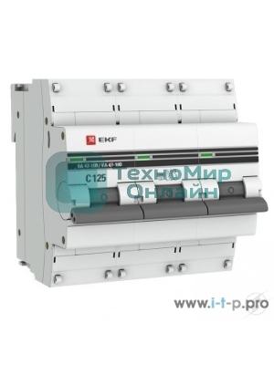 Выключатель автоматический модульный 3п C 100А 10кА ВА 47-100 PROxima EKF mcb47100-3-100C-pro