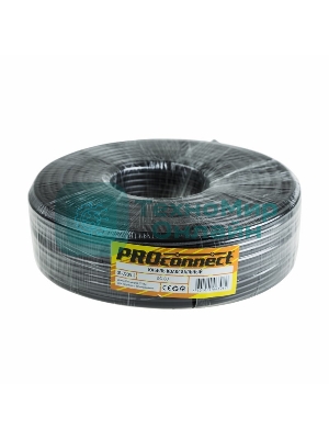 Кабель коаксиальный PROconnect RG-6U, 75 Ом, CCS/Al/Al, 48%, бухта 100 м, черный OUTDOOR
