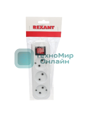 Колодка Rexant 3 гнезда с заземлением 11-8704