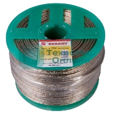 Трос стальной в ПВХ оплетке Rexant d=3,0 мм, прозрачный (бухта 200 м)