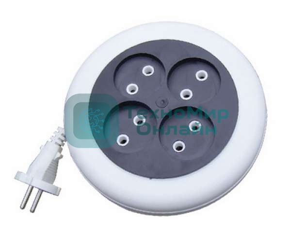 Удлинитель 4х5м без заземл. 6А IP20 У6-002 ШВВП 2х0.75 рулетка UNIVersal 002-5М