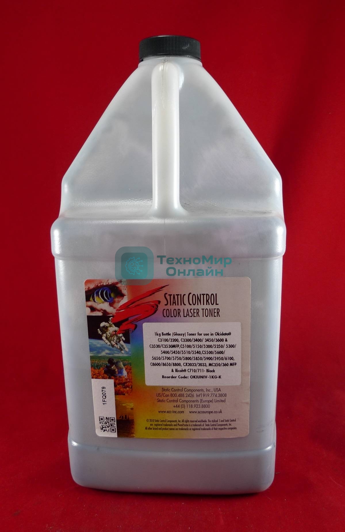 Тонер для принтера Static Control Oki C3300N5500 OKIUNIV-1KG-K черный (флакон 1000гр)