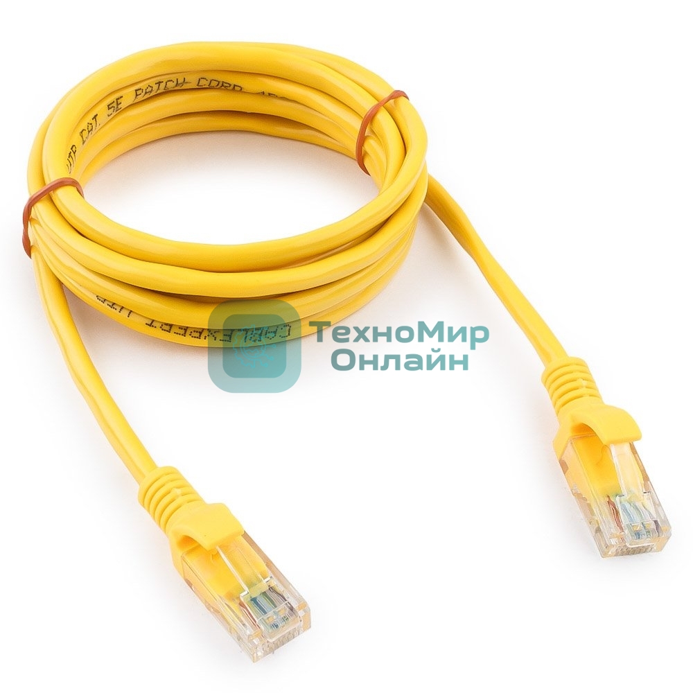 Патч-корд UTP Cablexpert cat.5e, 2м, литой, многожильный, желтый