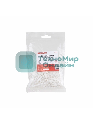 Дюбель-хомут нейлоновый прямоугольный Rexant 5-8 мм, белый, упаковка 100 шт.