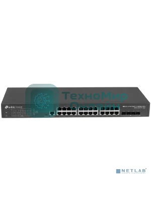 Коммутатор TP-Link JetStream 24-port Pure-Gigabit L2+ Managed Switch, 24 10/100/1000Mbps RJ45, 4*10G SFP+ Slots