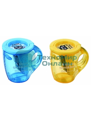 Точилка для карандашей ручная Deli Cup E0551, 2 отверстия, пластик, ассорти, дисплей