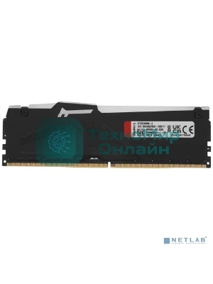 Оперативная память Kingston Fury Beast, DDR5, 8GB (1x8GB), 5200MHz, CL40, DIMM, с радиаторами, RGB, черный