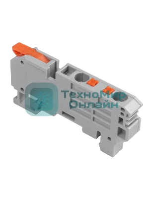 Клемма СМК Rexant 222-621-PT-6 3 вывода рычаг-push-in на DIN-рейку (1-6 мм²) серый (50 шт/уп)