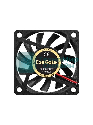 Вентилятор 12В DC ExeGate EX06010S2P (60x60x10 мм, Sleeve bearing (подшипник скольжения), 2pin, 2500RPM, 20dBA)
