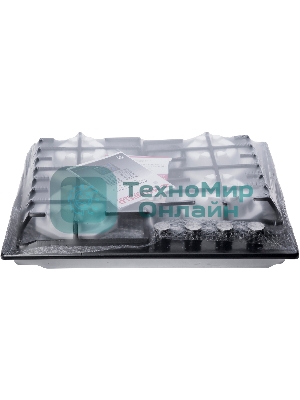 Газовая варочная панель Maunfeld EGHE.64.6CB/G, 4 конфорки, эмалированная сталь, черный