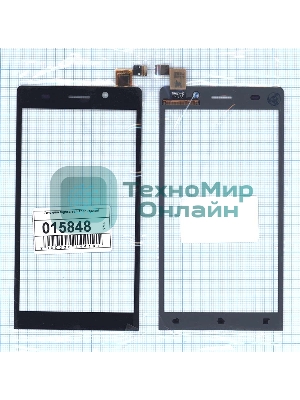 Сенсорное стекло (тачскрин) для Highscreen Thor, черное