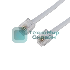 Телефонный шнур Rexant удлинитель RJ-11(6P-4C), длина 20 метров, белый