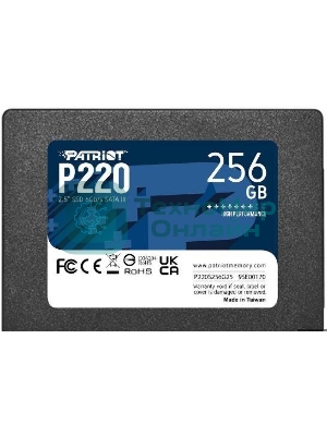 Накопитель SSD Patriot P220, 256Gb, SATA-III, 2.5
