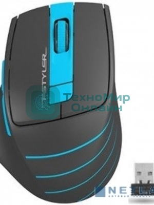 Мышь беспроводная A4Tech Fstyler FG30 серый/синий, 2000 dpi, радиоканал, USB, кнопки - 5