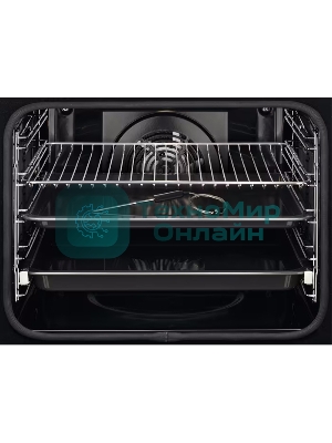 Электрический духовой шкаф Electrolux с конвекцией, приготовление на пару,объем 72 л, утапливаемые переключатели, 10 режимов, автопрограммы, очистка пиролитическая, 3 стекла в дверце, направляющие проволочные + телескопические (1 уровень), термощуп
